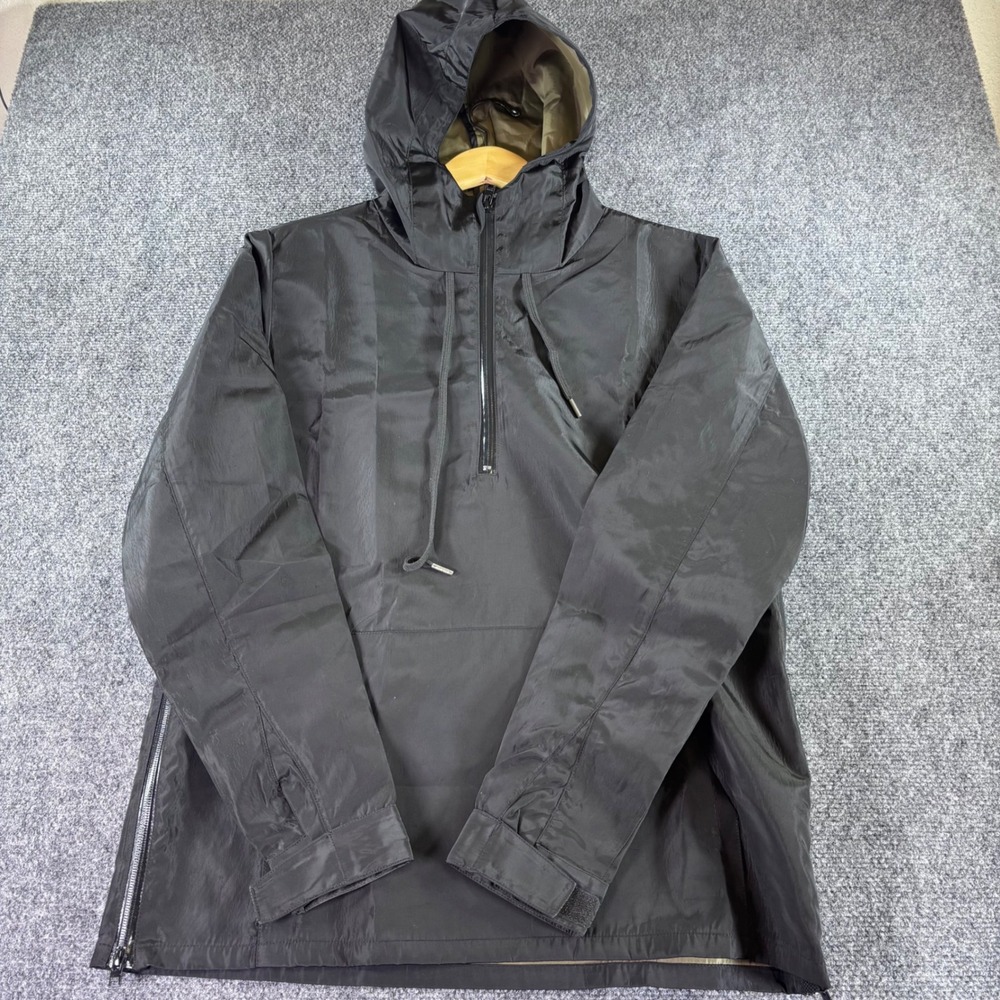 Stampd Anorak Windbreaker Mens M Black 1/2 Zip Side Zips Nylon Streetwear Jacket